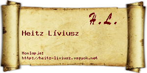 Heitz Líviusz névjegykártya